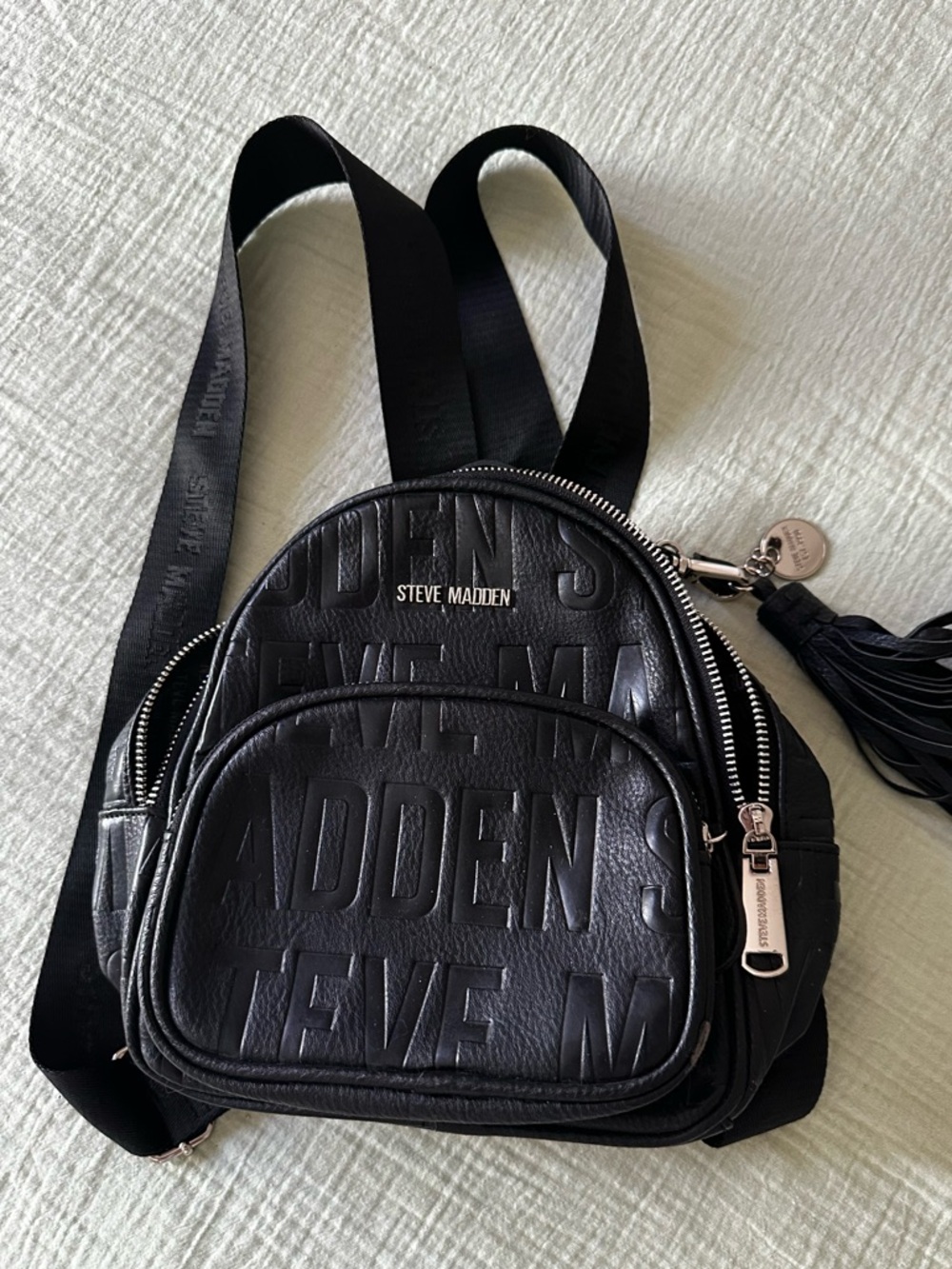 Steve Madden Black Mini Backpack